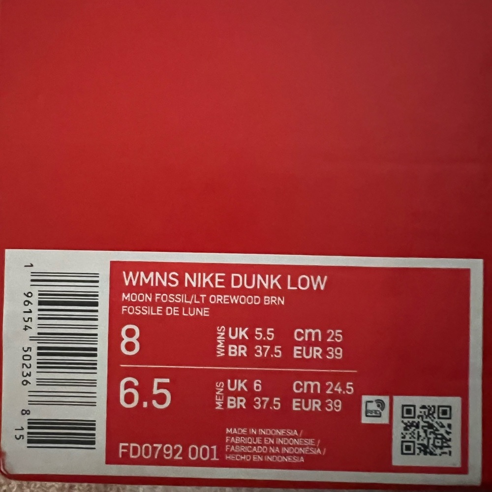 Nike Dunk Low Moon Fossil Size 8W | 6.5M FD0792-001 Authentic NIB read - Picture 9 of 16